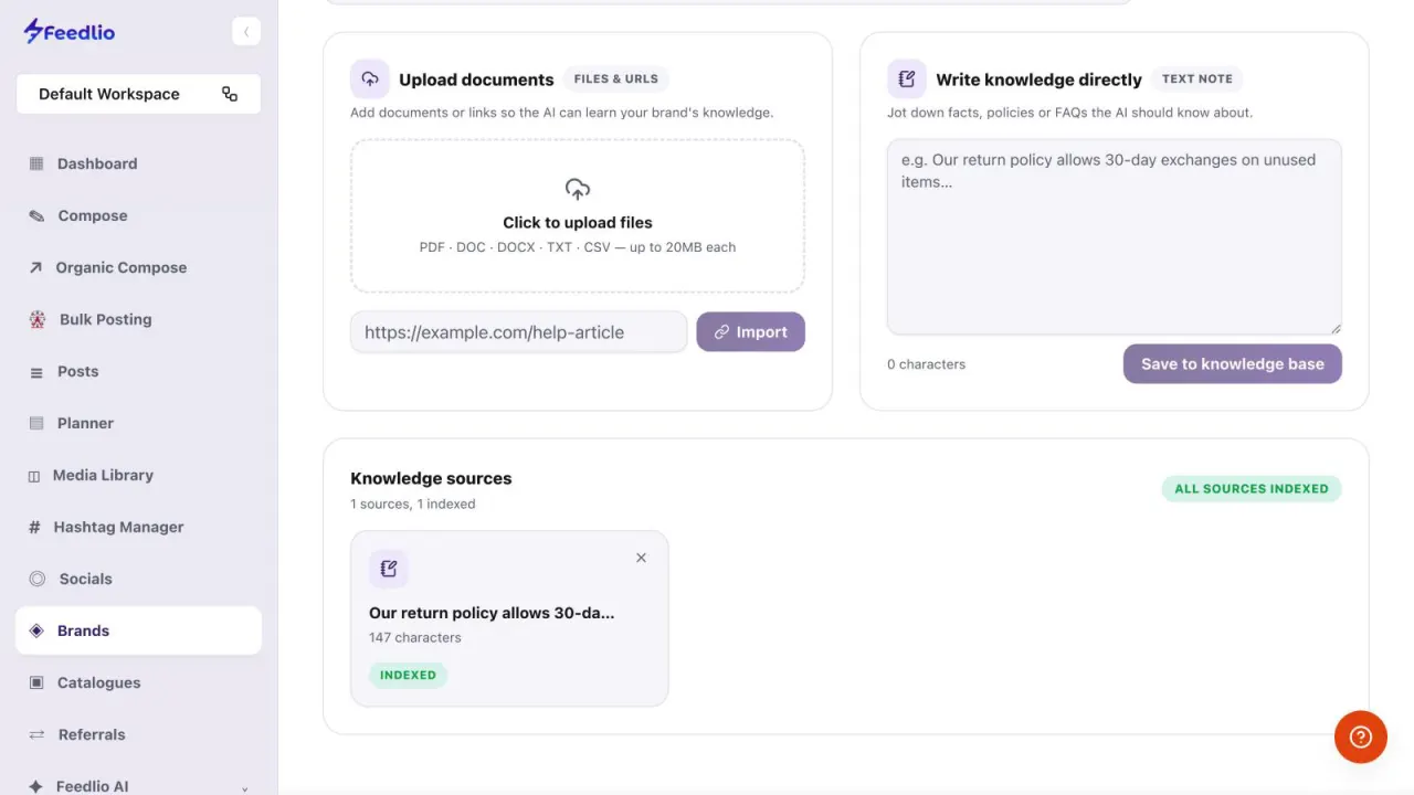 Screenshot: Upload documents