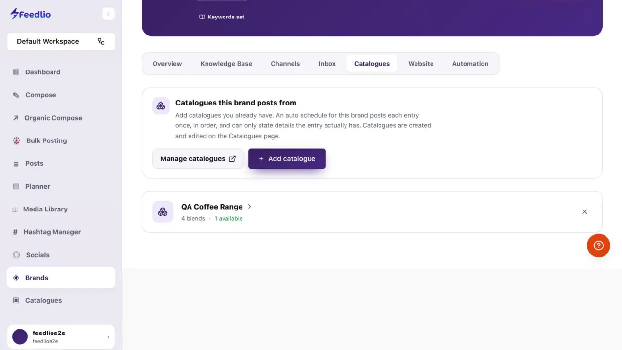 Screenshot: Link catalogues