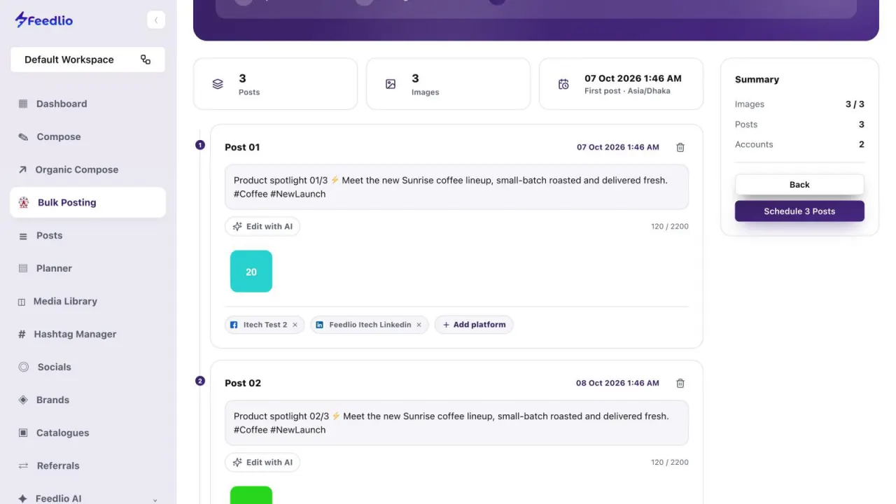 Screenshot: Review every post