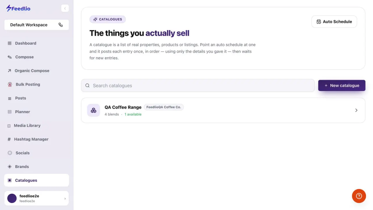 Screenshot: Your catalogues