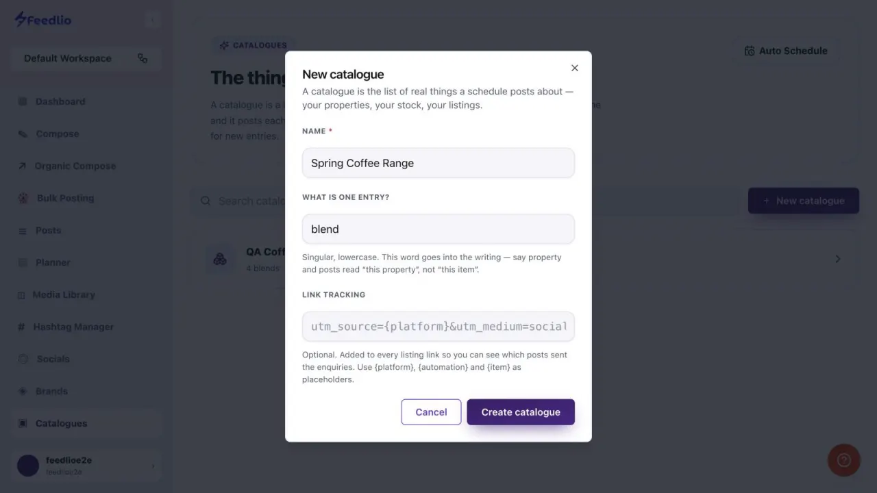 Screenshot: Name & entry type