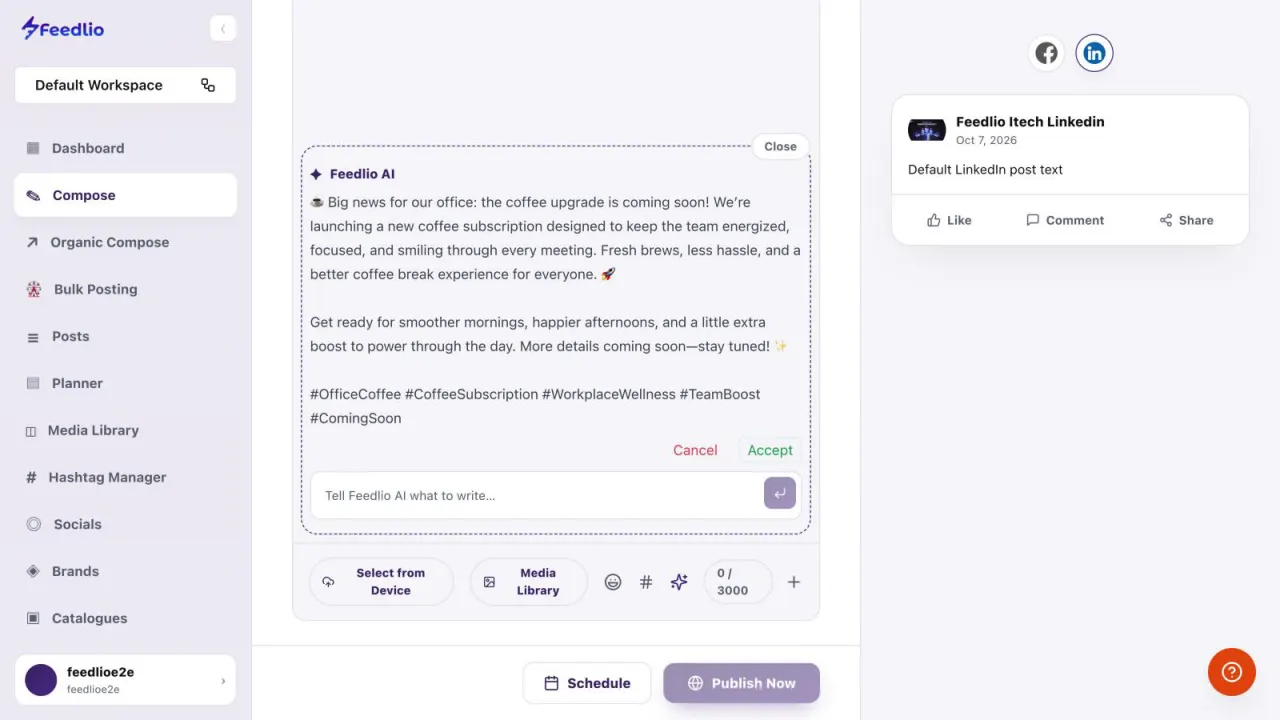 Screenshot: A full post in seconds