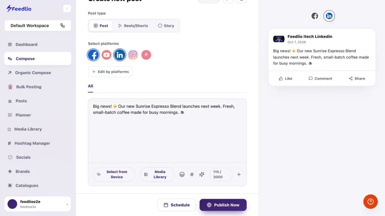 Screenshot: Add media & more