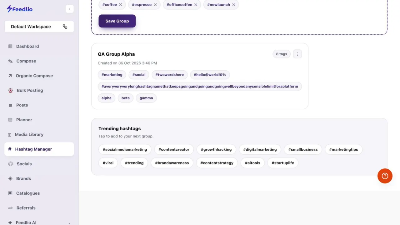 Screenshot: Manage your groups