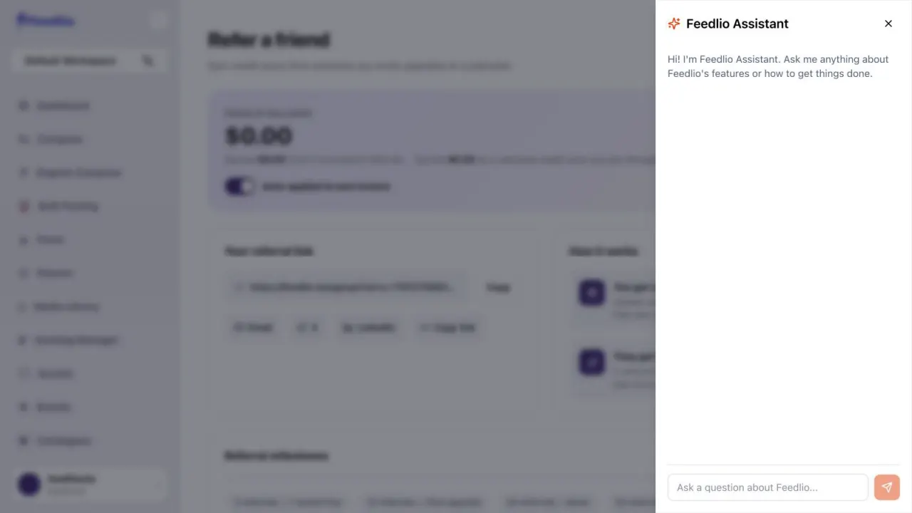 Screenshot: Ask Feedlio Assistant