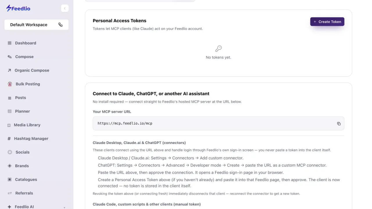 Screenshot: Open MCP settings