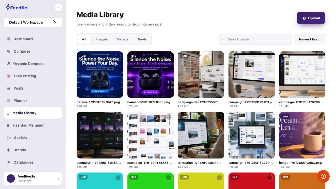 Screenshot: Upload files