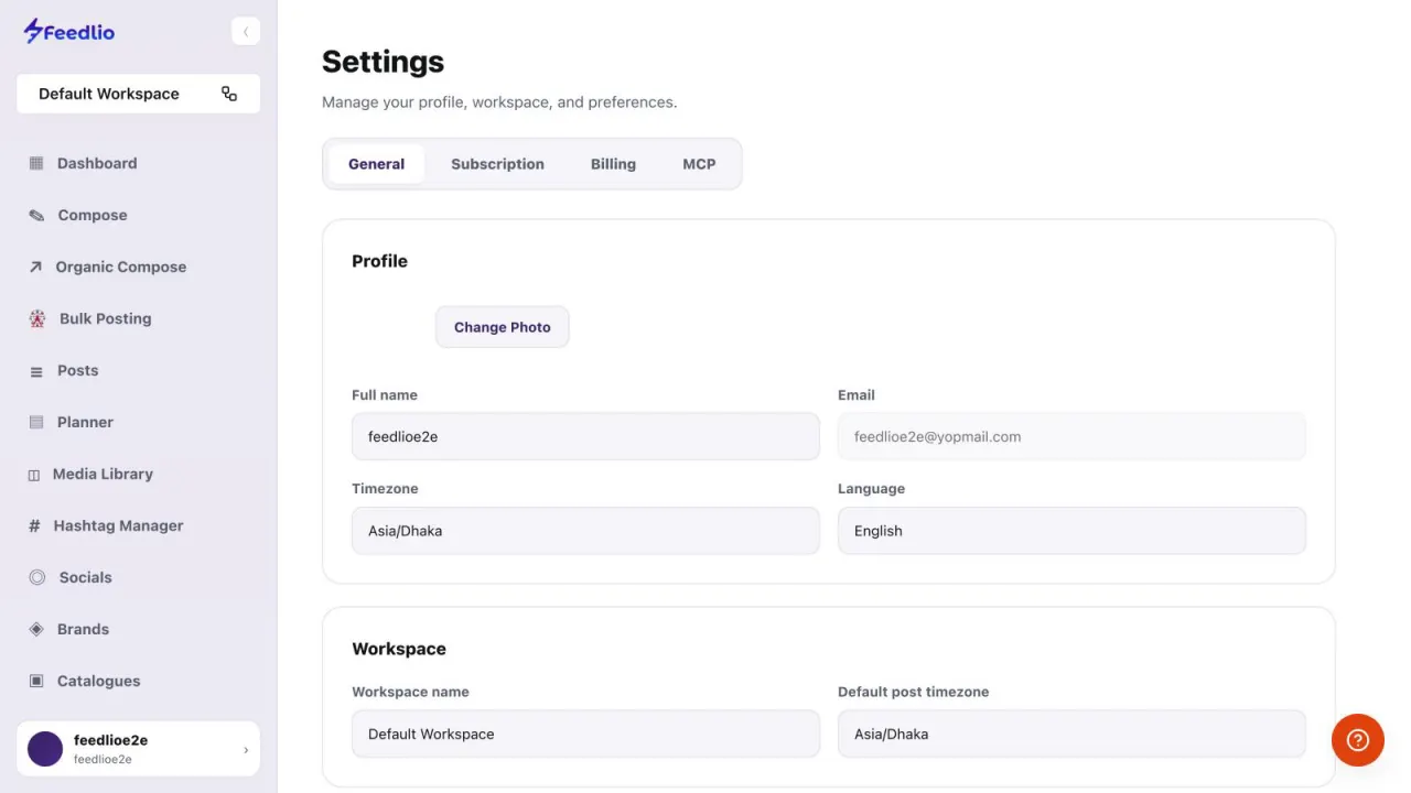 Screenshot: Open Settings