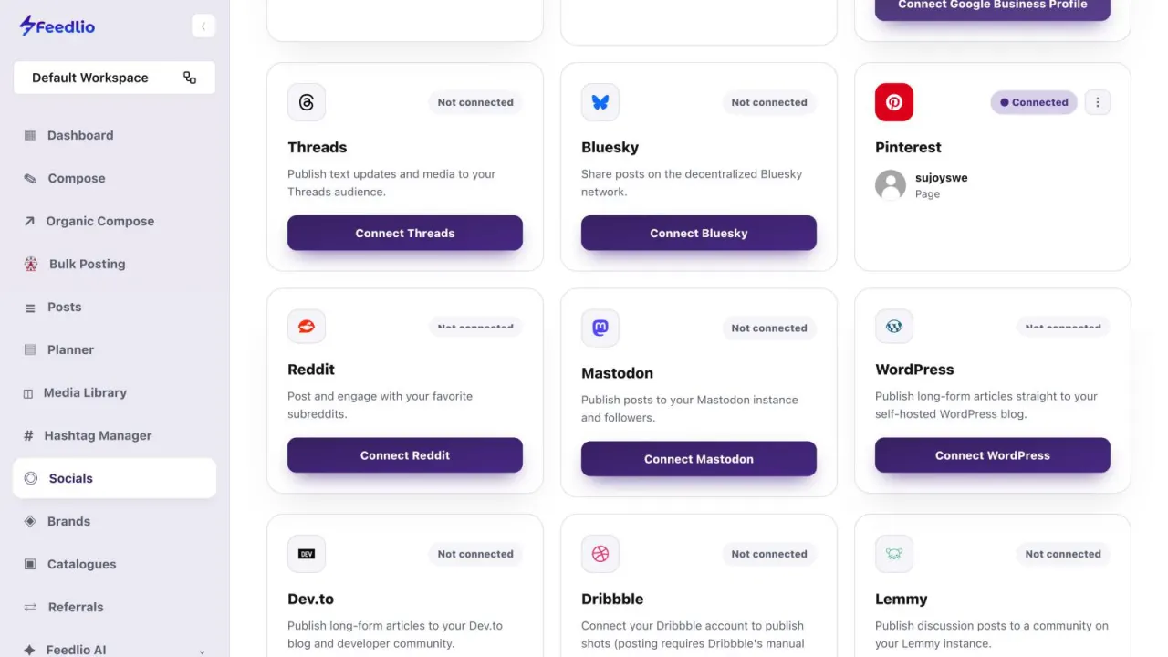 Screenshot: Click Connect